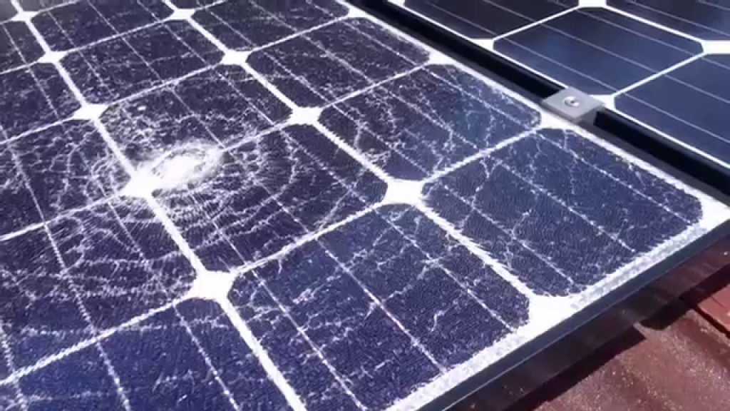 Damages endured by solar panels